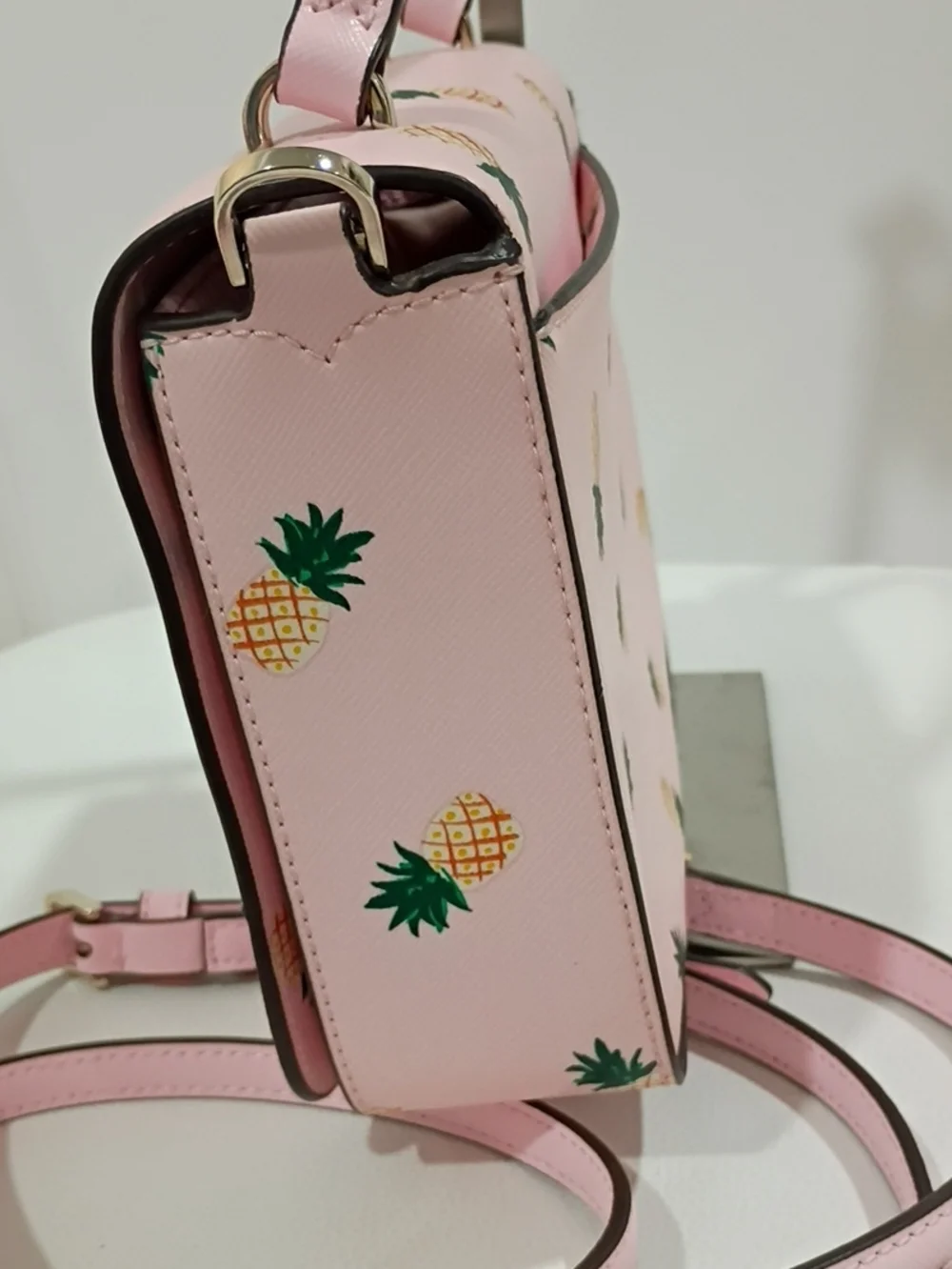 kate spade Pink Pineapple Print Top-Handle/Crossbody Satchel